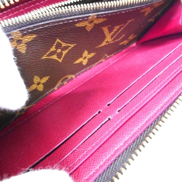 Louis Vuitton Long Wallet Monogram Portefeuille Clemence Fuchsia - Picture 9 of 11